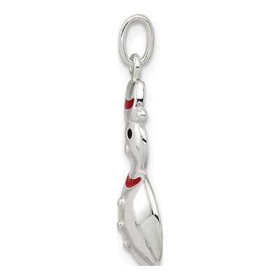 Sterling Silver Enamel Snowman Pendant – view 3