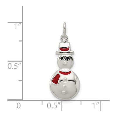 Sterling Silver Enamel Snowman Pendant – view 4