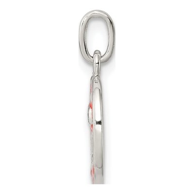Sterling Silver Enamel Pumpkin Pendant – view 3