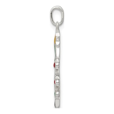 Sterling Silver Enamel Christmas Tree Pendant – view 3