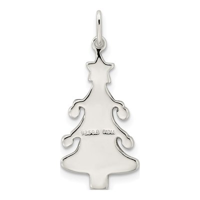 Sterling Silver Enamel Christmas Tree Pendant – view 5