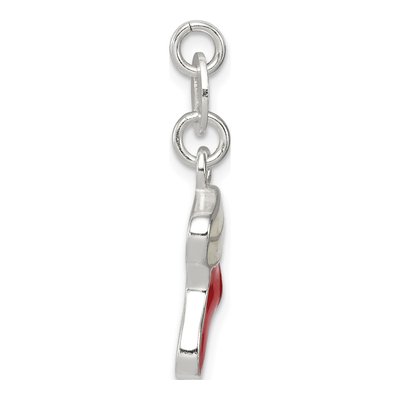 Sterling Silver Enamel Christmas Stocking Charm – view 3