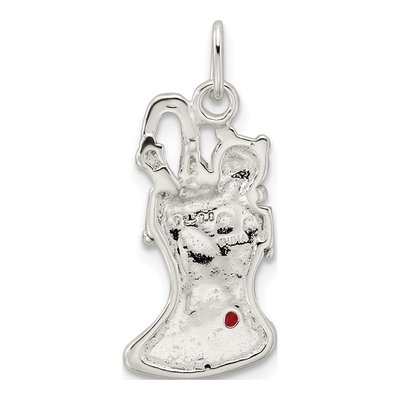 Sterling Silver Enamel Christmas Stocking Pendant – view 5