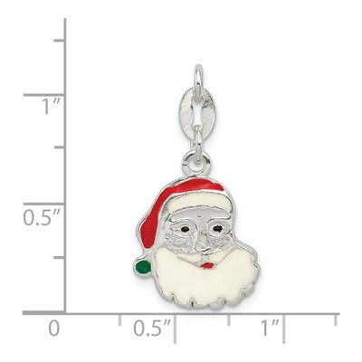 Sterling Silver Enamel Santa Charm – view 4