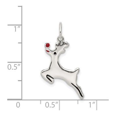 Sterling Silver Enamel Reindeer Pendant – view 4