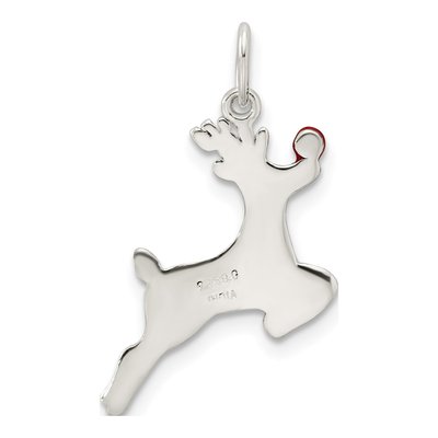 Sterling Silver Enamel Reindeer Pendant – view 5