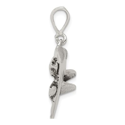 Sterling Silver Antiqued Jet Fighter Pendant – view 3