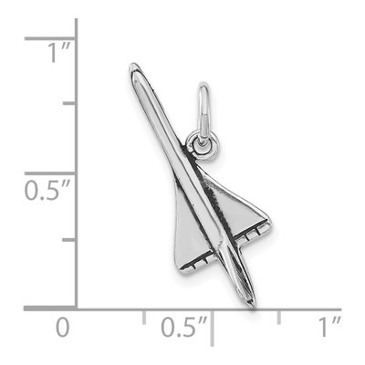 Sterling Silver Antiqued Airplane Pendant – view 3