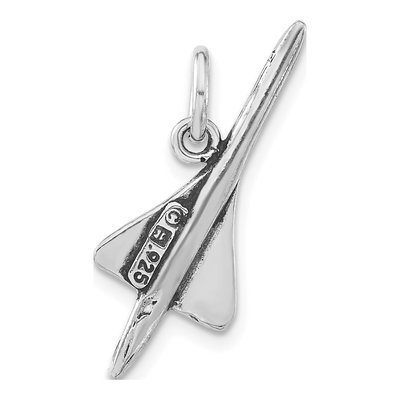 Sterling Silver Antiqued Airplane Pendant – view 4