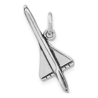 Sterling Silver Antiqued Airplane Pendant