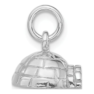 Sterling Silver 3-D Igloo Pendant – view 2