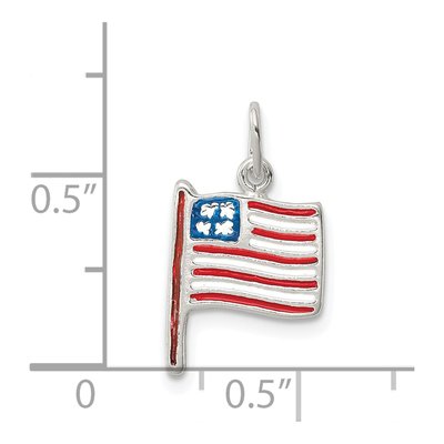 Sterling Silver Enamel American Flag Pendant – view 4