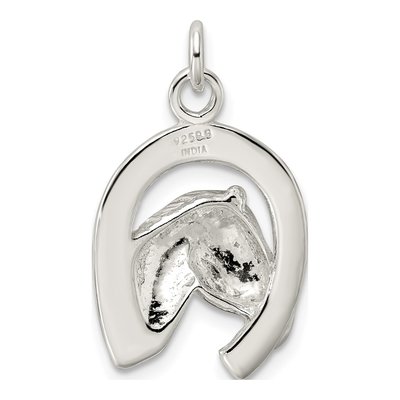 Sterling Silver Horseshoe Horse Head Pendant – view 5