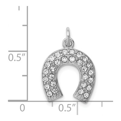 Sterling Silver Crystal Horseshoe Pendant – view 4