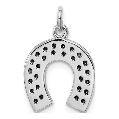 Sterling Silver Crystal Horseshoe Pendant – view 5