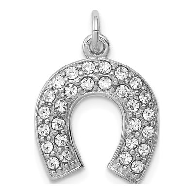 Sterling Silver Crystal Horseshoe Pendant