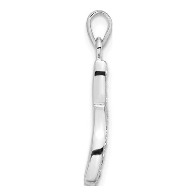 Sterling Silver CZ Wishbone Pendant – view 2