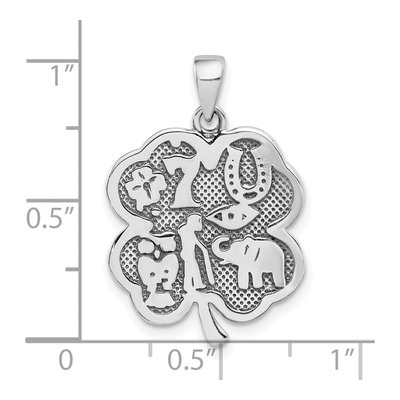 Sterling Silver Antiqued Clover Pendant – view 4