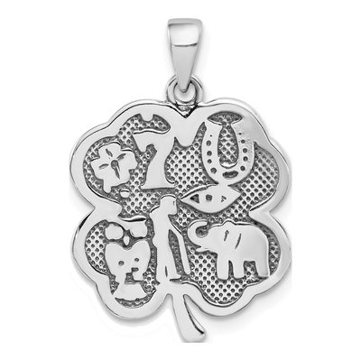 Sterling Silver Antiqued Clover Pendant