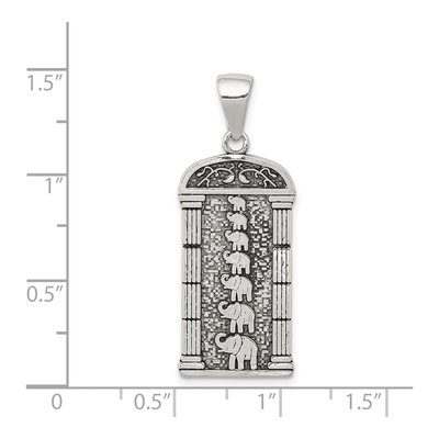 Sterling Silver Stacked Elephants Pendant – view 4