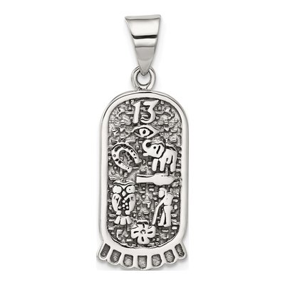 Sterling Silver Antiqued Good Luck Icon Pendant
