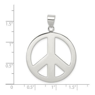 Sterling Silver Peace Sign Pendant – view 4