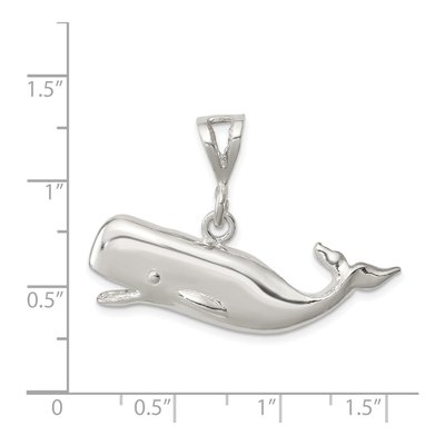 Sterling Silver Whale Pendant – view 4