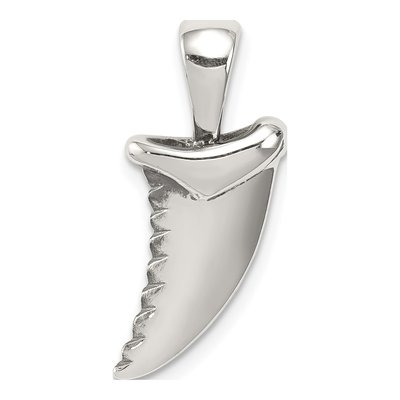 Sterling Silver Antiqued Shark Tooth Pendant
