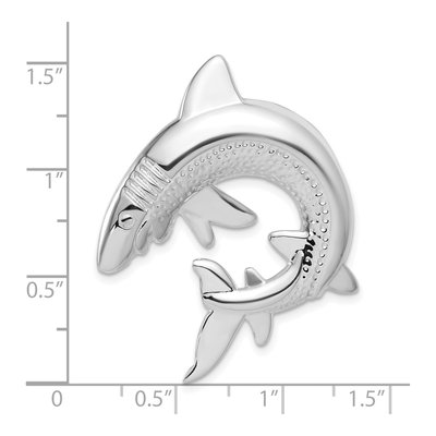 Sterling Silver Shark Slide Pendant – view 4
