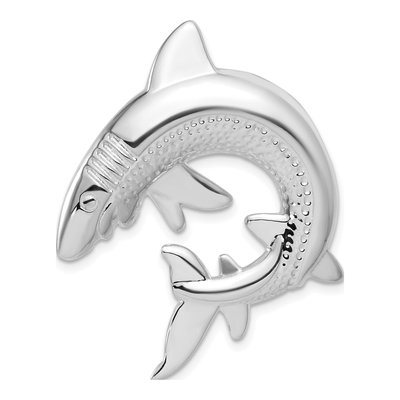 Sterling Silver Shark Slide Pendant
