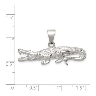 Sterling Silver Crocodile Pendant – view 4
