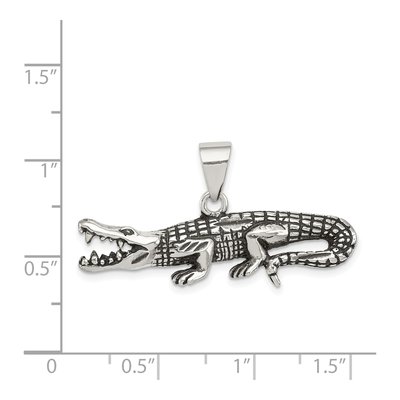 Sterling Silver Crocodile Pendant – view 4