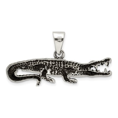 Sterling Silver Crocodile Pendant – view 5