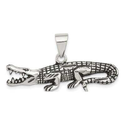 Sterling Silver Crocodile Pendant