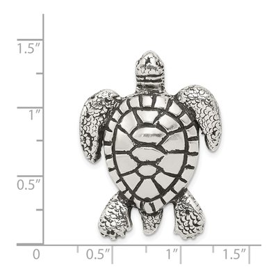 Sterling Silver Antiqued Turtle Slide Pendant – view 4