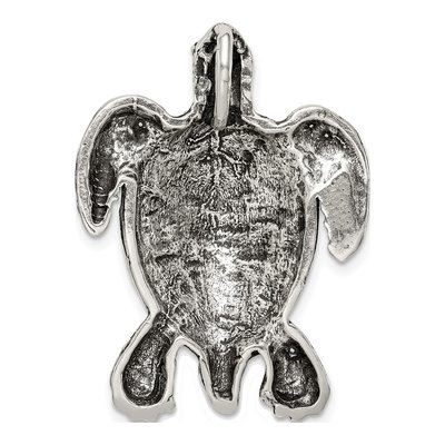 Sterling Silver Antiqued Turtle Slide Pendant – view 5