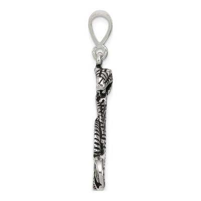 Sterling Silver Antiqued Snake Pendant – view 3