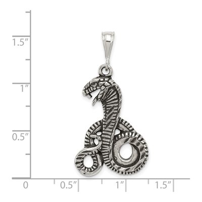Sterling Silver Antiqued Snake Pendant – view 4