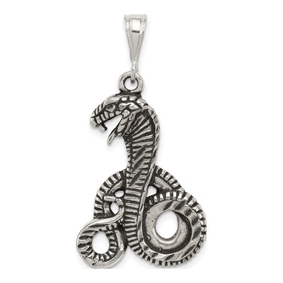 Sterling Silver Antiqued Snake Pendant