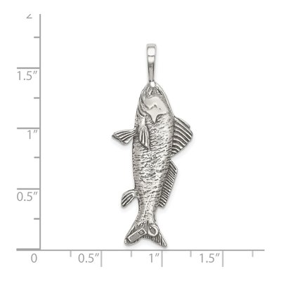 Sterling Silver Antiqued Fish Pendant – view 4