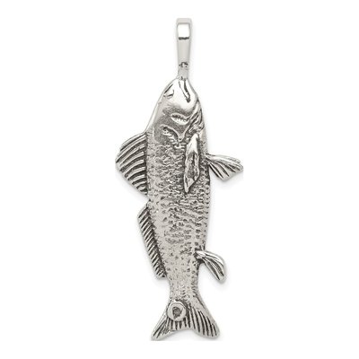 Sterling Silver Antiqued Fish Pendant – view 5