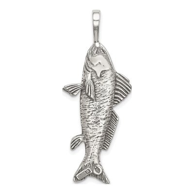Sterling Silver Antiqued Fish Pendant
