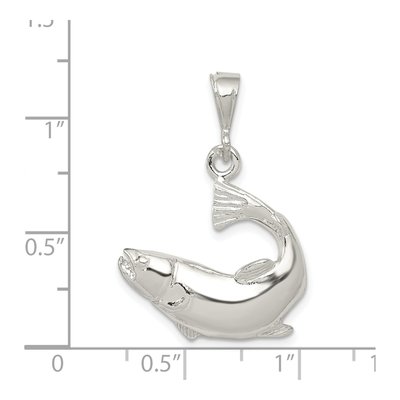 Sterling Silver Salmon Pendant – view 4