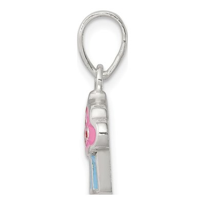 Sterling Silver Enamel Cupcake for Kids Pendant – view 3