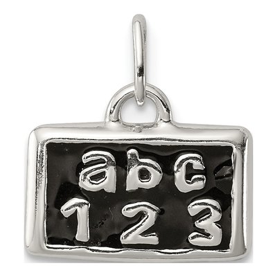 Sterling Silver ABC Enamel Pendant