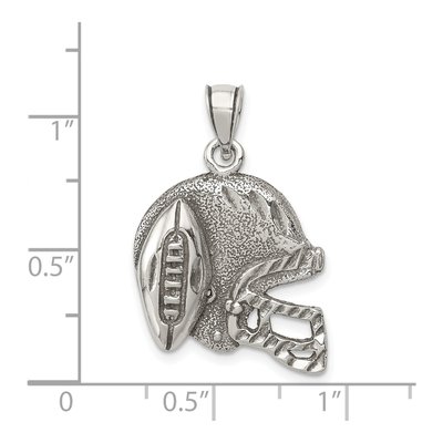 Sterling Silver Football Helmet Pendant – view 4