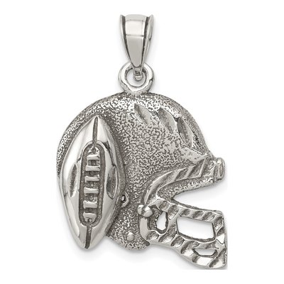 Sterling Silver Football Helmet Pendant