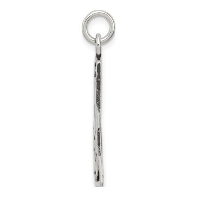 Sterling Silver Antiqued Soccer Rectangle Pendant – view 3