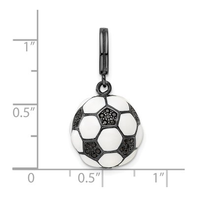 Sterling Silver CZ 3D Soccer Ball Pendant – view 6