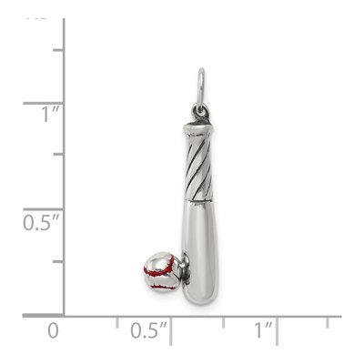 Sterling Silver Bat Ball Charm – view 4